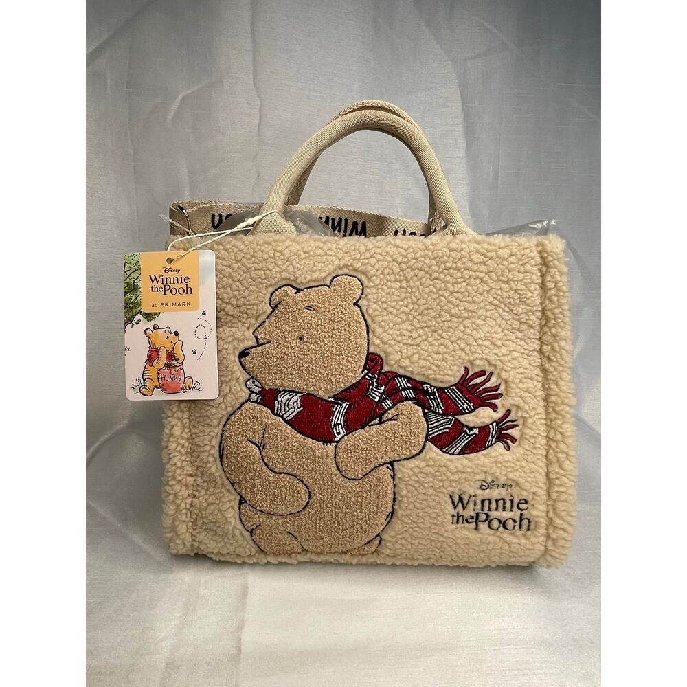 Primark Disney Winnie the Pooh Scarf Sherpa Fleece Borg Crossbody Mini Tote Bag